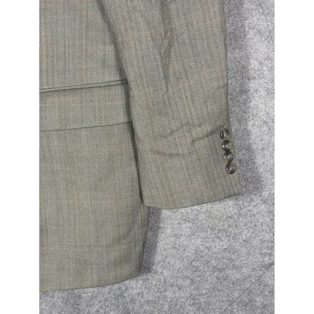 Lauren Ralph Lauren Mens 44R Blazer Grey Herringbone 100% Wool Sport Coat Jacket